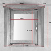 Oak Mirror Bathroom Cabinet - Measurements