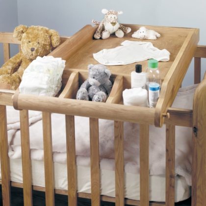 Oak Cot Top Baby Changer