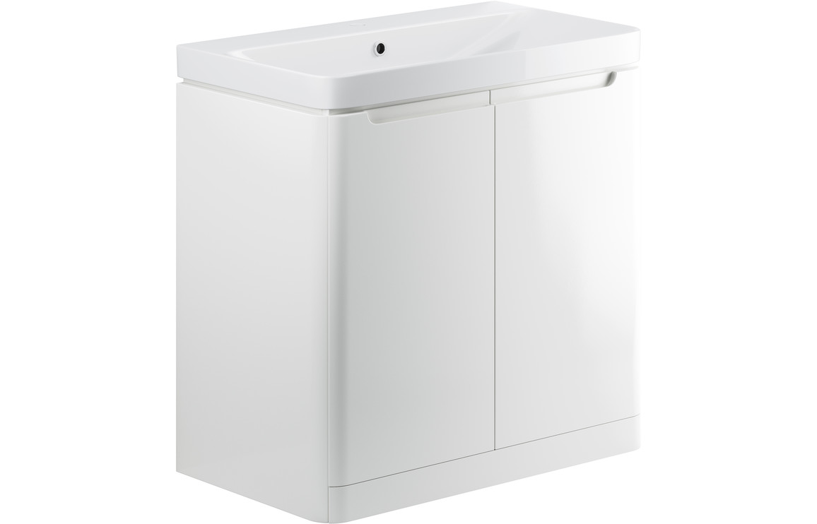 Fairmont 800mm 2 Door Floor Standing Basin Unit - White Gloss ...