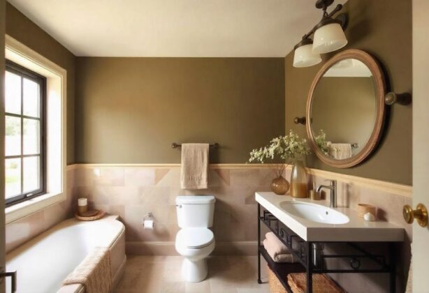 earth tone bathroom